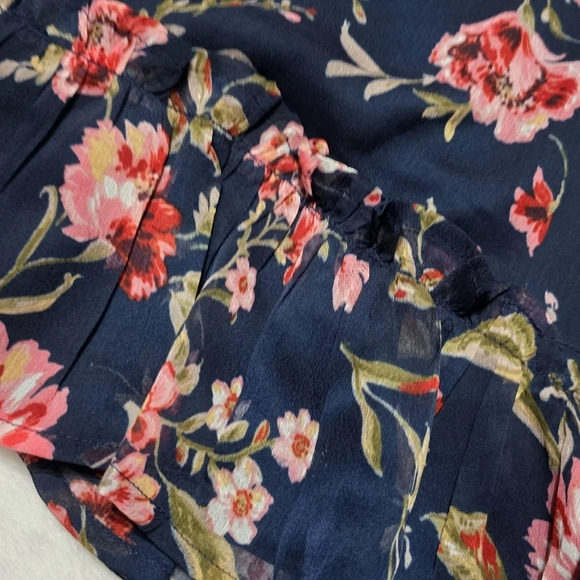 NWT Patrons of Peace Floral Print Tank Top Blouse w/ Ruffle Hem, Sz Medium. - Picture 8 of 12